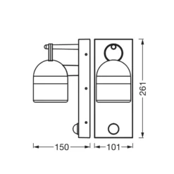 OSRAM LED-seinävalaisin ENDURA CLASSIC COWBELL, harmaa, IP65