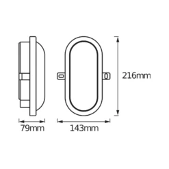 OSRAM LED-ulkoseinälamppu BULKHEAD, musta 11 W muovi IP54