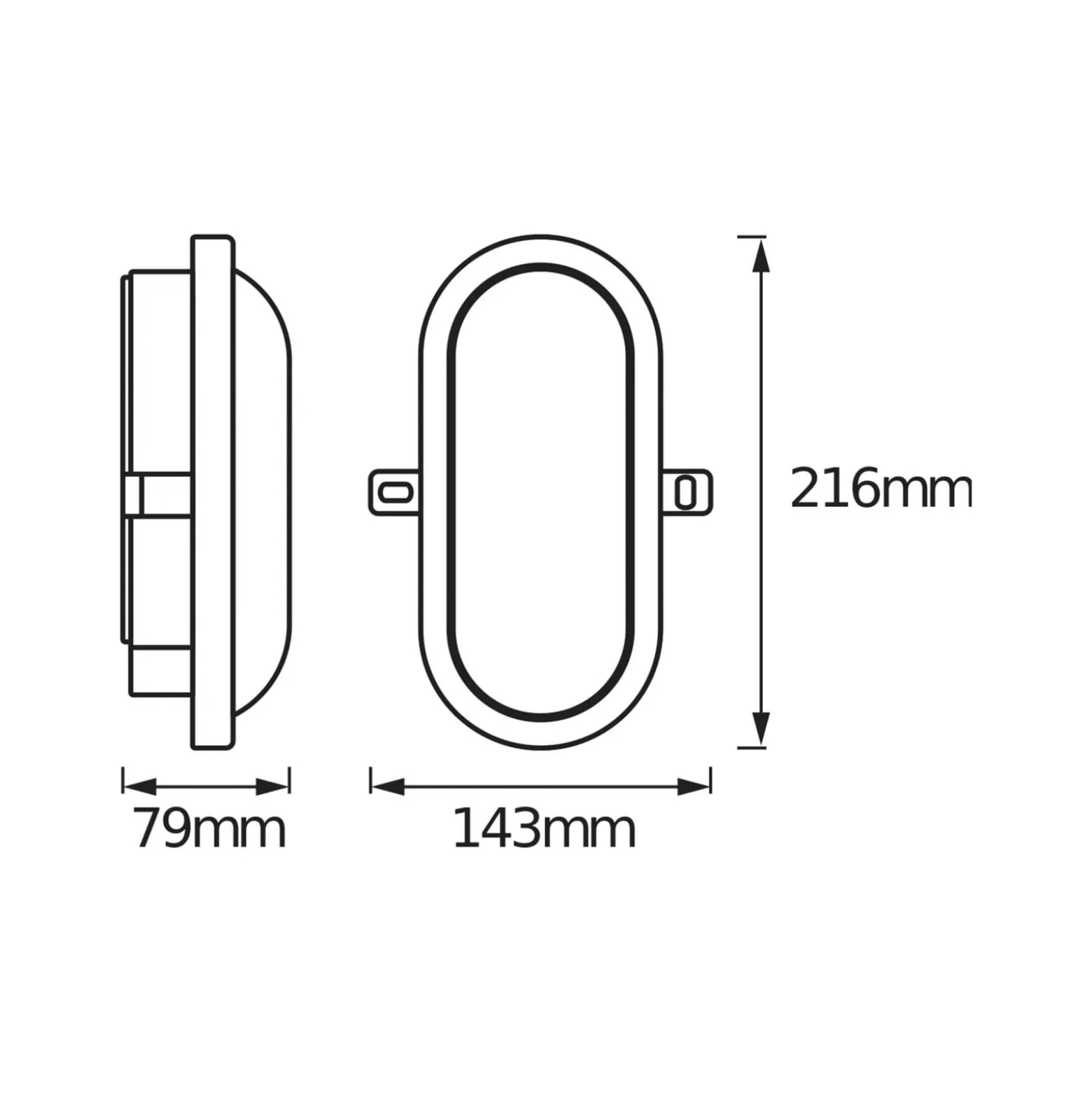 OSRAM LED-ulkoseinälamppu BULKHEAD, musta 11 W muovi IP54