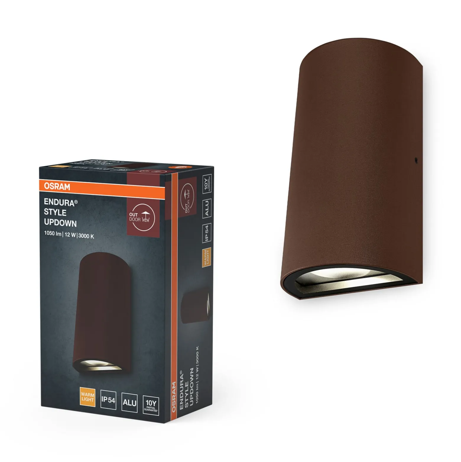 OSRAM LED-ulkoseinälamppu ENDURA STYLE ruoste 16 cm ylös/alas IP54