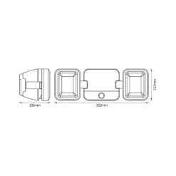 OSRAM LED-ulkoseinävalaisin DOUBLE, 2-lamppuinen, valkoinen, paristo