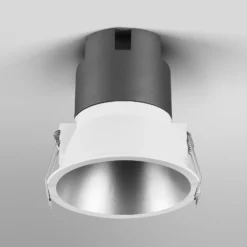 OSRAM LED-upotettava spotti TWIST, valkoinen/hopea, 840 Ø 9,3 cm metalli