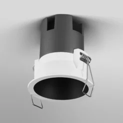 OSRAM LED-upotettava spotti TWIST, valkoinen/musta, 830, Ø 7 cm metalli