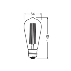 OSRAM LED Vintage 1906 Edison, harmaa, E27, 11 W, 818, himmennettävä