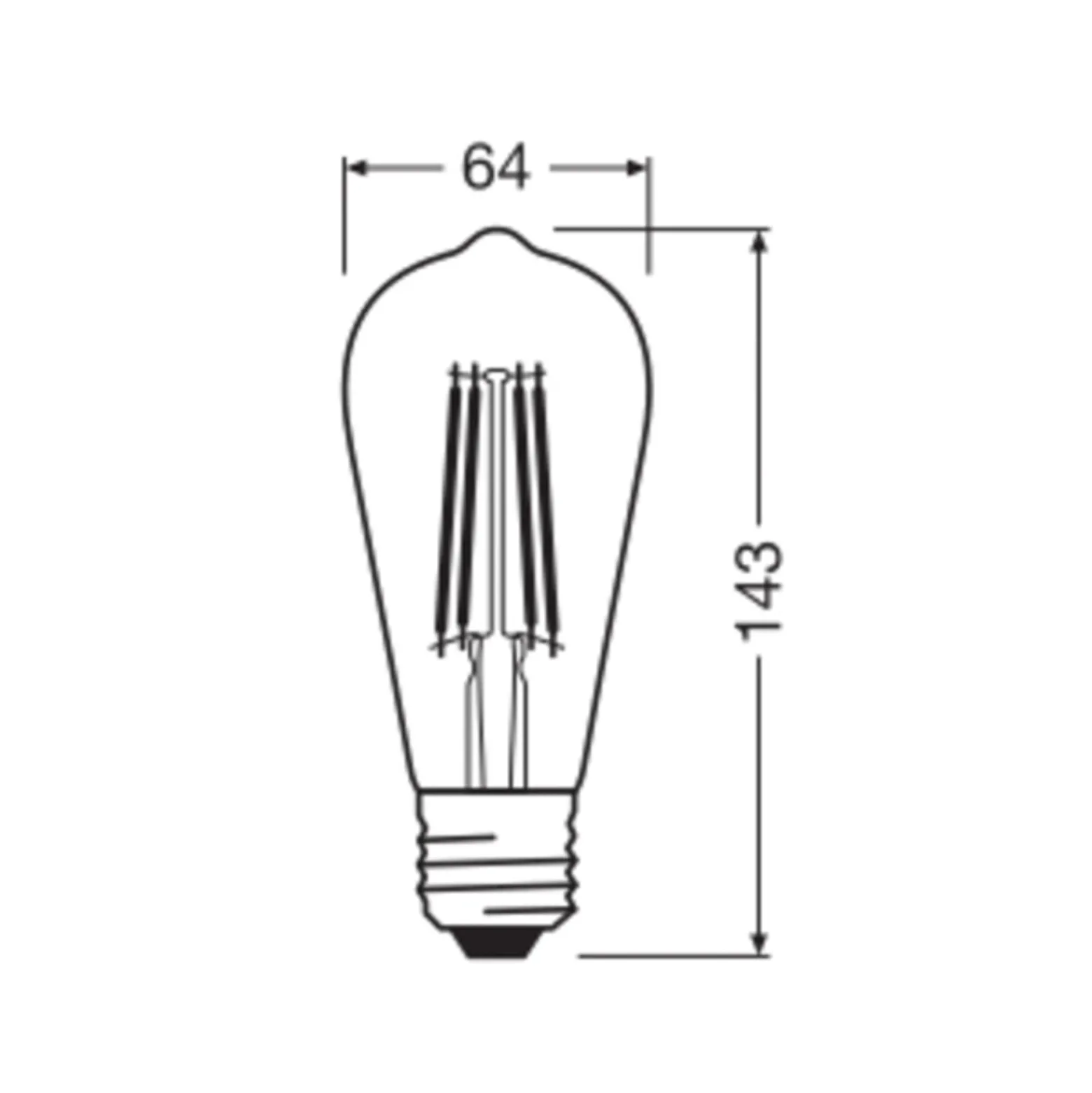 OSRAM LED Vintage 1906 Edison, kultainen, E27, 7,2 W, 824, dim.