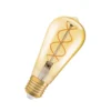 OSRAM LED Vintage 1906 Edison, kultainen, E27, 4 W, 2 000 K, himmeä.