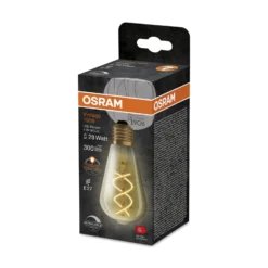 OSRAM LED Vintage 1906 Edison, kultainen, E27, 4 W, 2 000 K, himmeä.