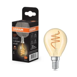 OSRAM LED Vintage E14 4.9W 922 pisara spiraali hehkulanka kultainen