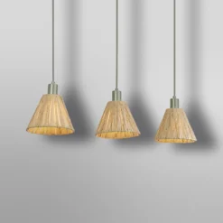 OSRAM riippuvalaisin Decor Raffia, 3-lamppuinen, luonnonväri, rafia