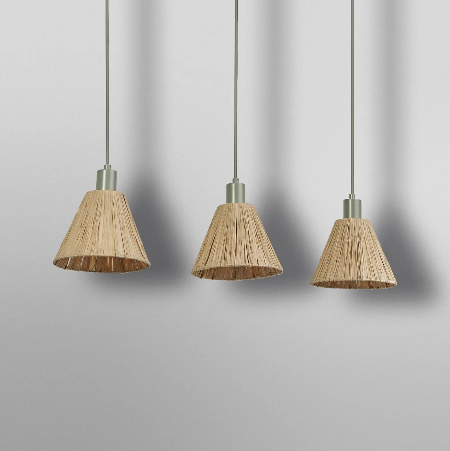 OSRAM riippuvalaisin Decor Raffia, 3-lamppuinen, luonnonväri, rafia