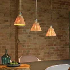 OSRAM riippuvalaisin Decor Raffia, 3-lamppuinen, luonnonväri, rafia