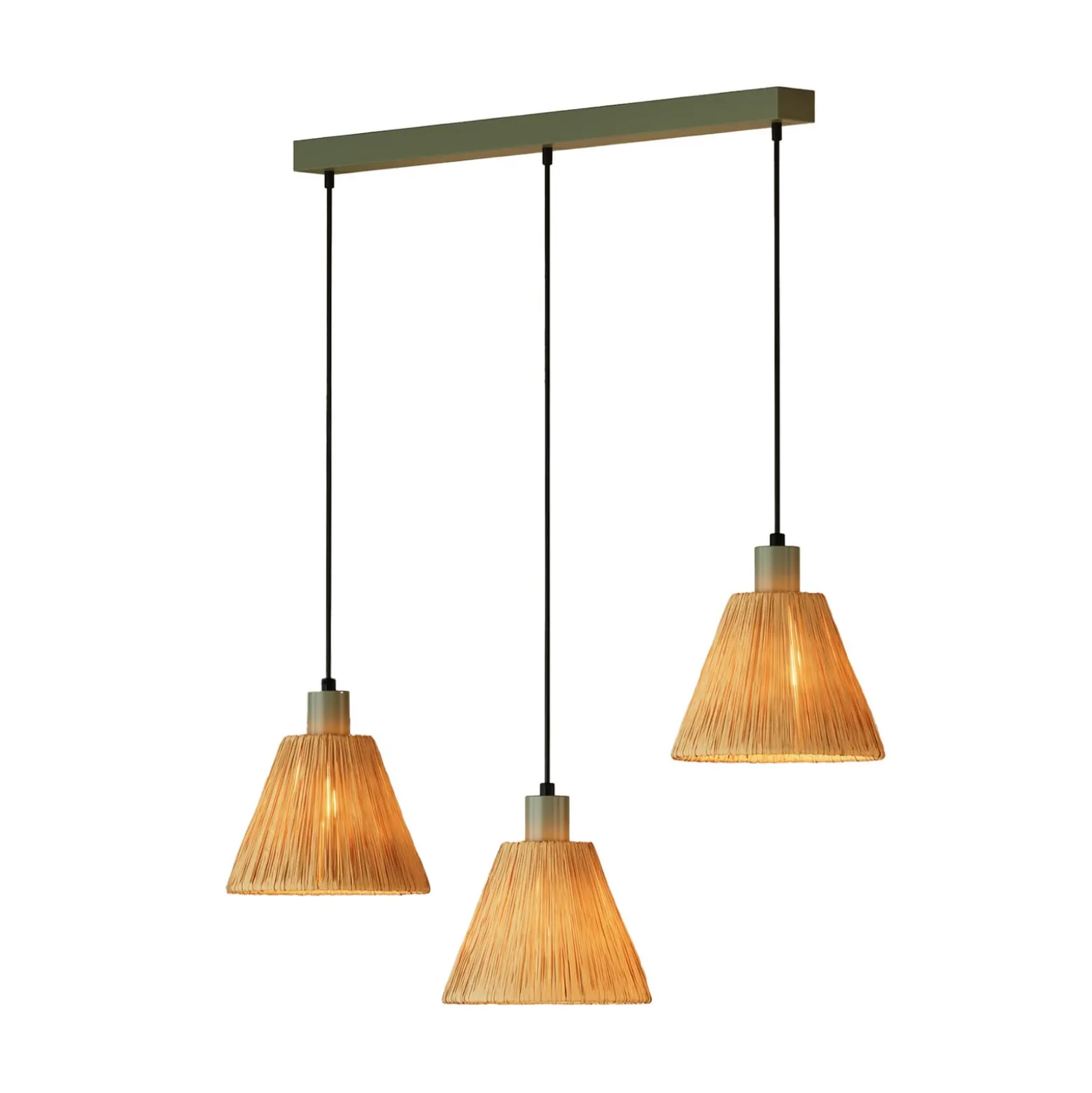 OSRAM riippuvalaisin Decor Raffia, 3-lamppuinen, luonnonväri, rafia