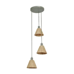 OSRAM riippuvalaisin Decor Raffia, 3-lamppuinen pyöreä, rafi, luonnonväri