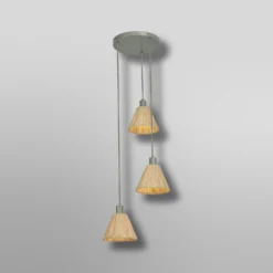 OSRAM riippuvalaisin Decor Raffia, 3-lamppuinen pyöreä, rafi, luonnonväri