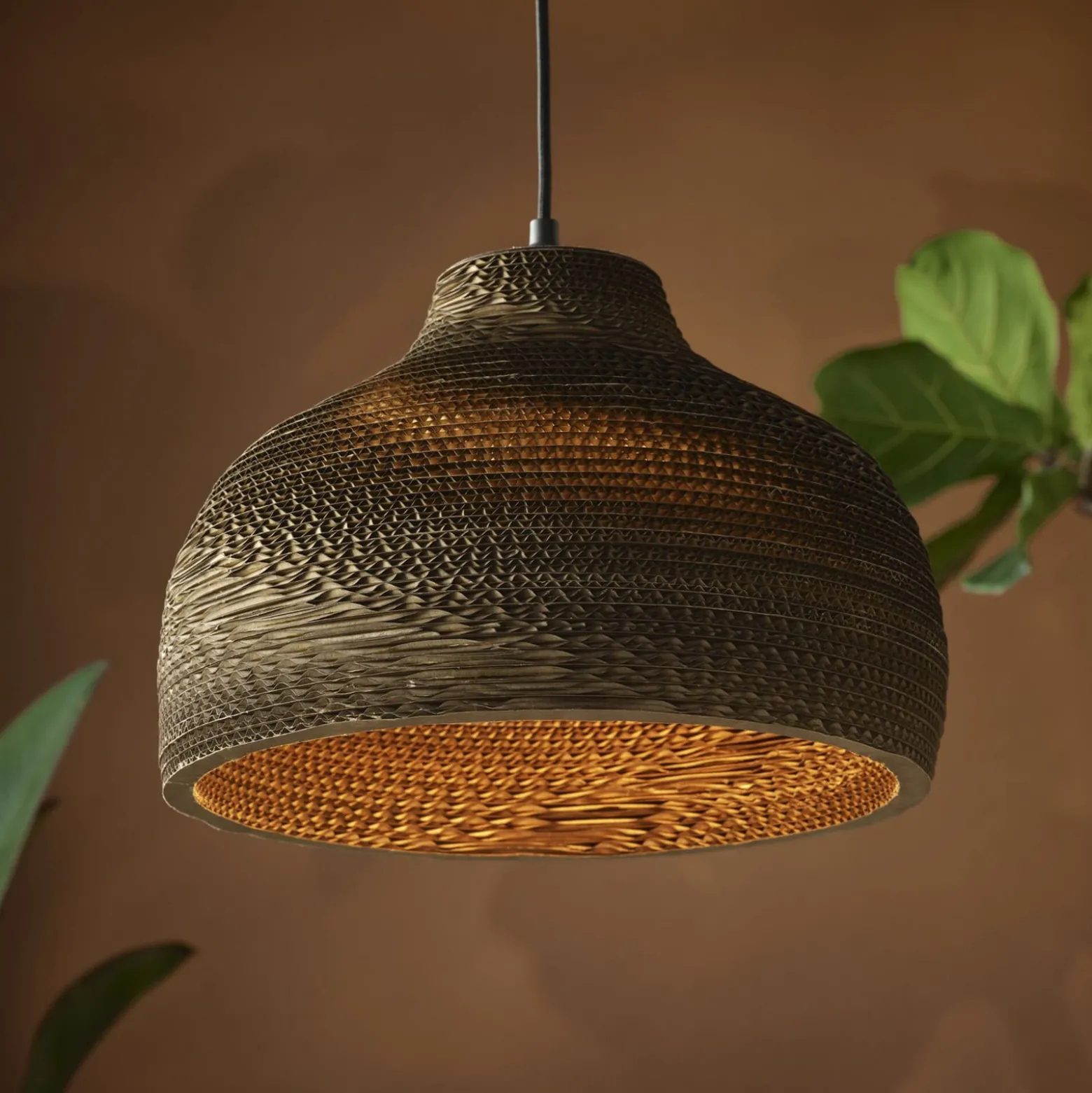 OSRAM riippuvalaisin HAT, ruskea, Ø 36 cm, aaltopahvi, E27