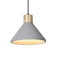 OSRAM riippuvalo CONCRETE WOOD, harmaa, Ø 22 cm, betoni, E27