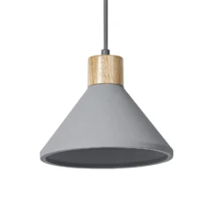 OSRAM riippuvalo CONCRETE WOOD, harmaa, Ø 22 cm, betoni, E27