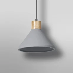 OSRAM riippuvalo CONCRETE WOOD, harmaa, Ø 22 cm, betoni, E27