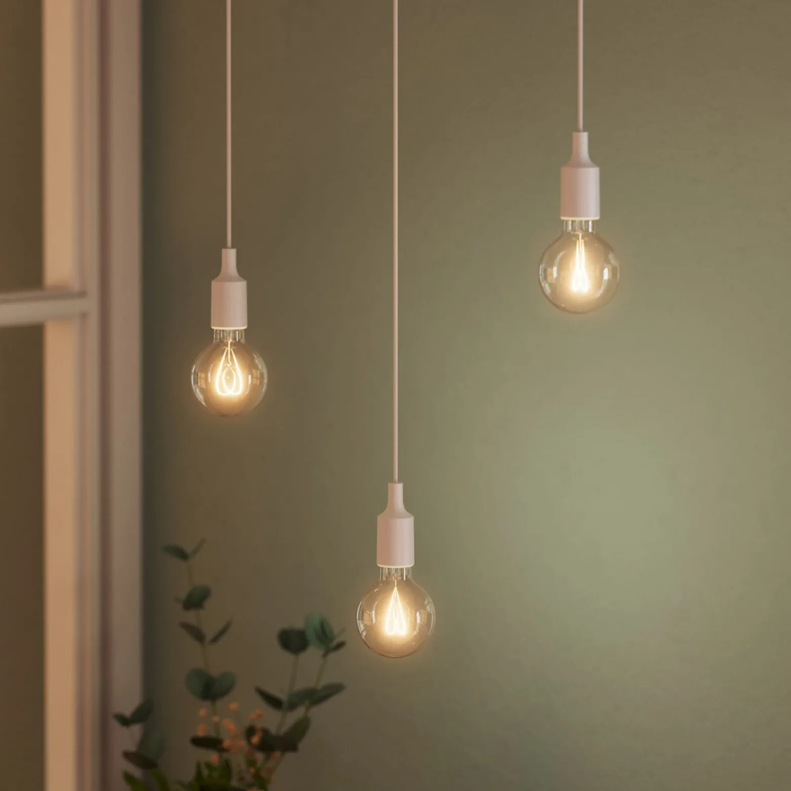 OSRAM riippuvalo VINTAGE 1906 BELL, valkoinen, muovi, Ø 9 cm