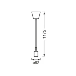 OSRAM riippuvalo VINTAGE 1906 BELL, valkoinen, muovi, Ø 9 cm