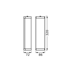 OSRAM seinälamppu BATHROOM musta pituus 32 cm metalli/lasi IP44