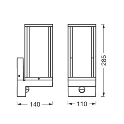 OSRAM seinälamppu ENDURA CLASSIC FRAME, anturi tummanharmaa IP54