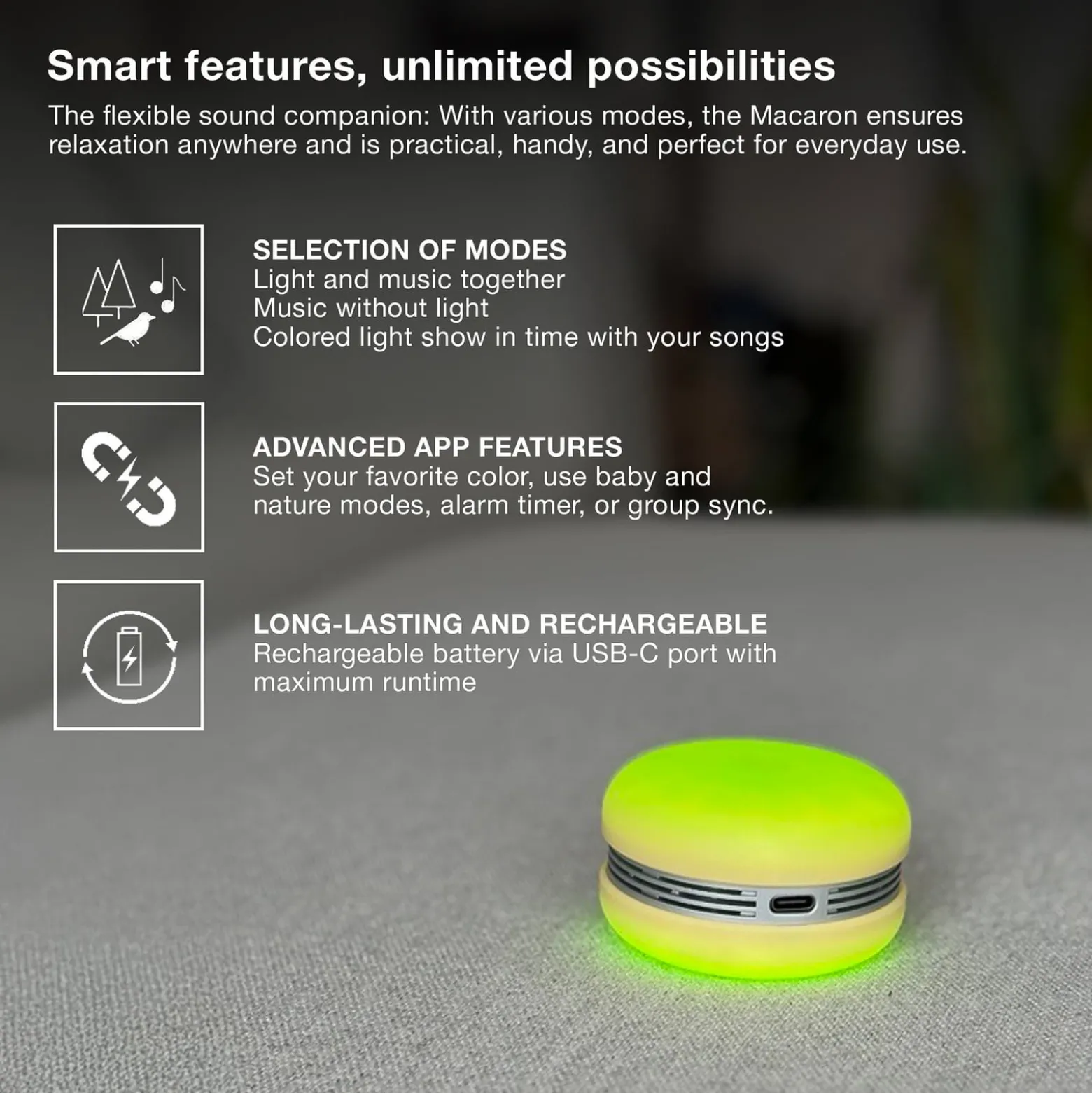 OSRAM SMART+ Bluetooth LED-kaiutin MACARON, oranssi Akku