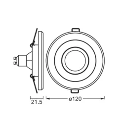 OSRAM-upotettava LED-kohdevalaisin, tumma puu/nikkeli, Ø 12 cm, GU10-LED