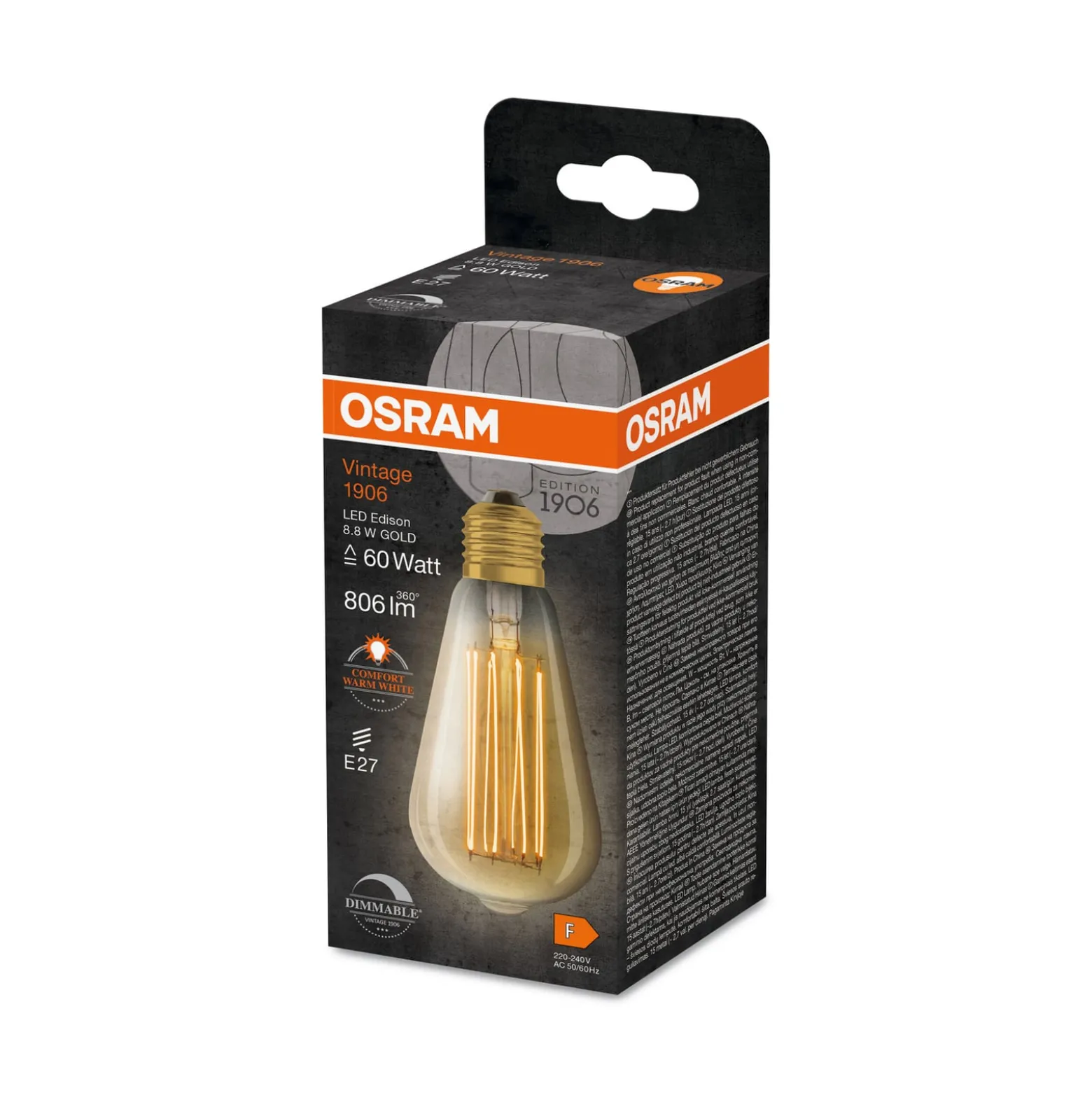 OSRAM Vintage 1906 E27 8,8W LED ST64 822 gold dim