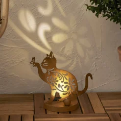 Oxicat-LED-aurinkokoristelamppu, korkeus 30 cm, ruosteenvärinen, IP44