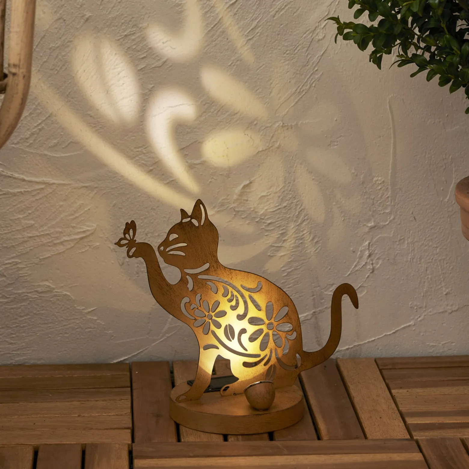 Oxicat-LED-aurinkokoristelamppu, korkeus 30 cm, ruosteenvärinen, IP44