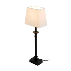 PALMARIA-pöytävalaisin, musta/valkoinen, korkeus 52 cm, metalli, E14