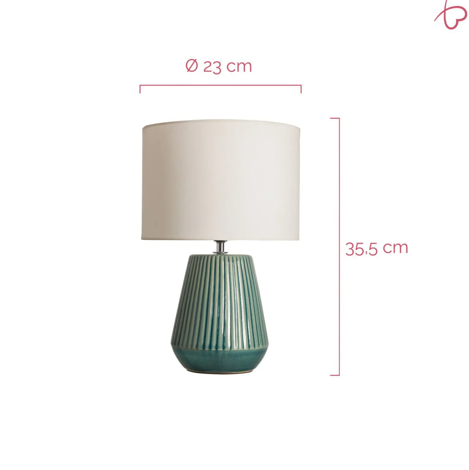 Pauleen-pöytälamppu LOVE IT CLASSY, valkoinen/vihreä, korkeus 36 cm