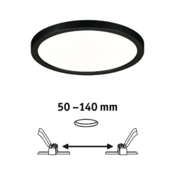 Paulmann Areo LED-paneeli pyöreä musta 4000K Ø17.5cm