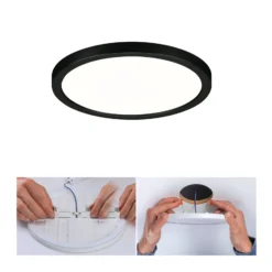 Paulmann Areo LED-paneeli pyöreä musta 4000K Ø17.5cm