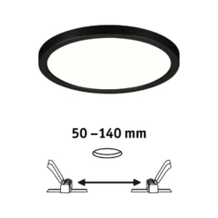 Paulmann Areo LED-paneeli pyöreä musta 4000K Ø17.5cm