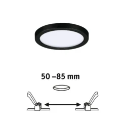 Paulmann Areo LED-paneeli pyöreä musta 4000K Ø11.8cm Ø11.8cm