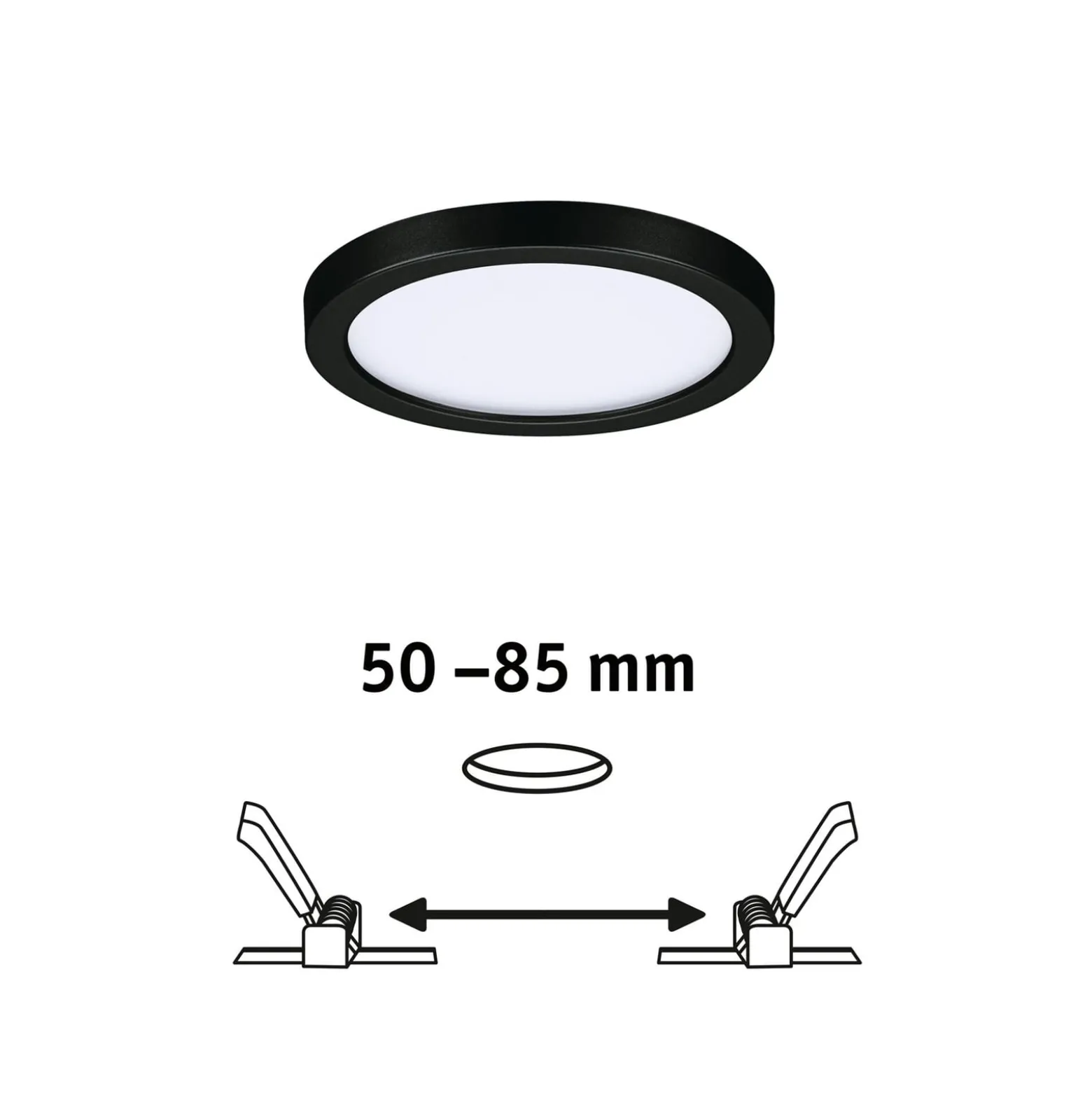 Paulmann Areo LED-paneeli pyöreä musta 4000K Ø11.8cm Ø11.8cm