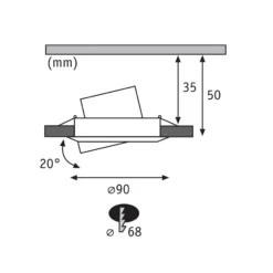 Paulmann Coin Base LED upotettu valonheitin musta 3 RGBW ZigBee