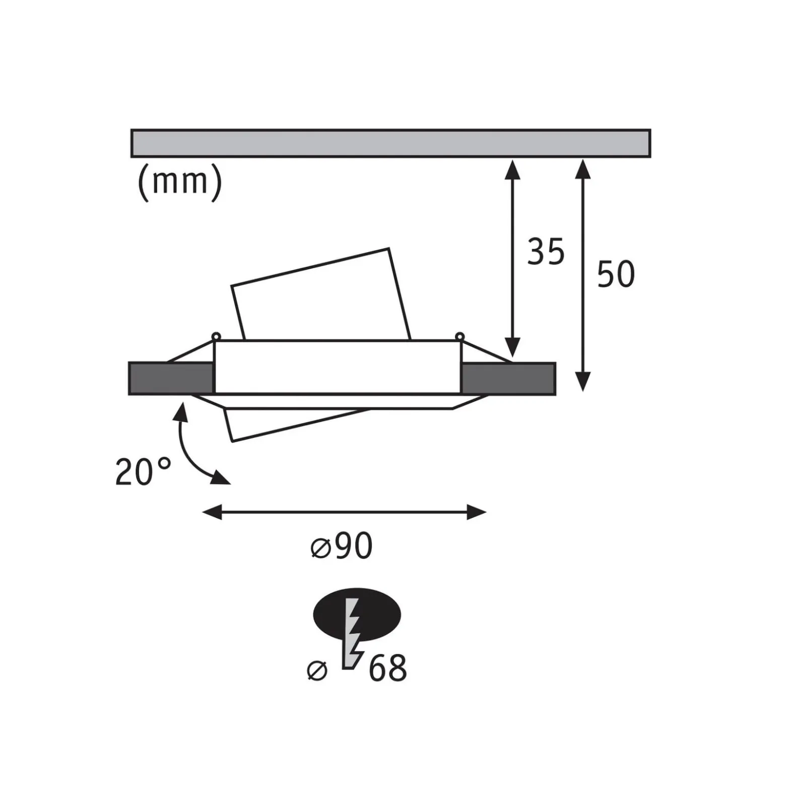 Paulmann Coin Base LED upotettu valonheitin musta 3 RGBW ZigBee