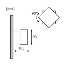 Paulmann Cybo LED-ulkoseinävalaisin, 2700 K, 10x10 cm, harmaa