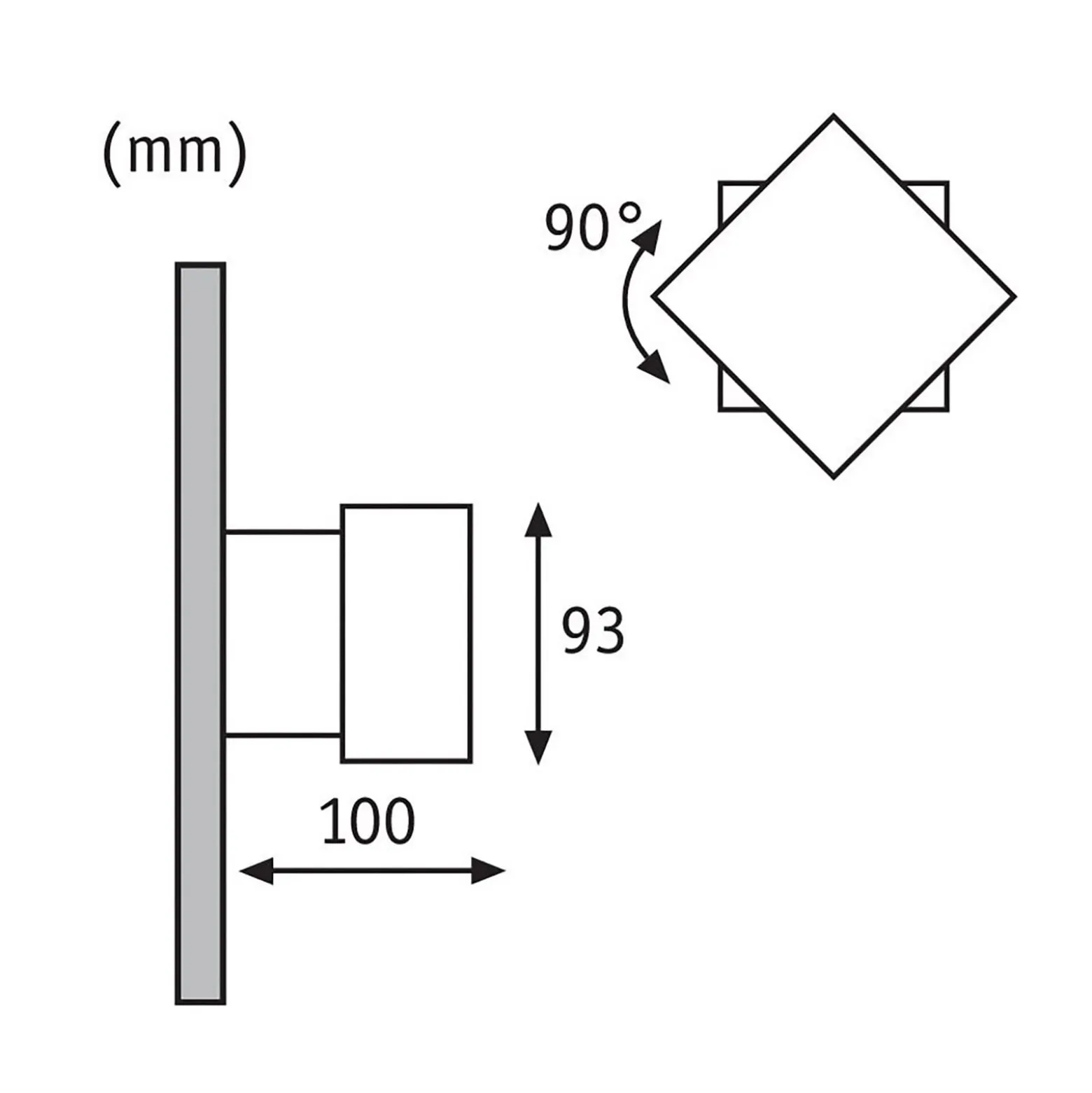 Paulmann Cybo LED-ulkoseinävalaisin, 2700 K, 10x10 cm, harmaa
