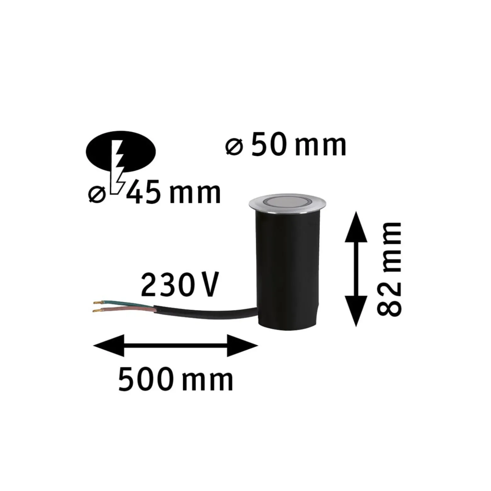 Paulmann Goldlicht LED-uppovalo, 5 cm:n kehys
