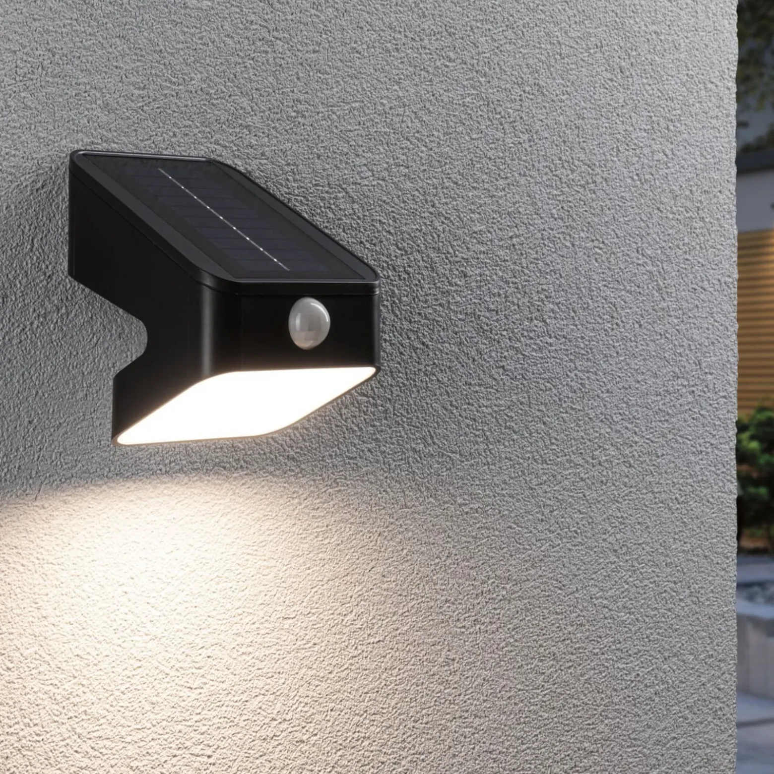 Paulmannin Lesly-aurinkokäyttöinen ulkoseinälamppu, antrasiitti, anturi, IP65