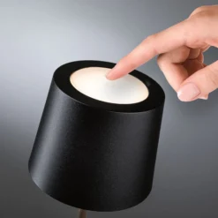 Paulmann LED-akkukäyttöinen pöytälamppu Gilo, musta, muovi, IP44