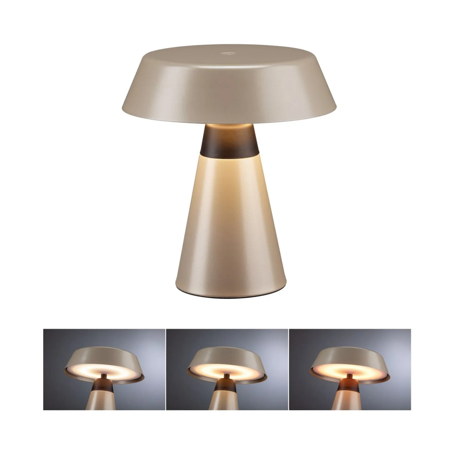 Paulmann LED-akkukäyttöinen pöytälamppu Lirox, beige/musta, 20 cm, IP44
