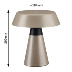Paulmann LED-akkukäyttöinen pöytälamppu Lirox, beige/musta, 20 cm, IP44