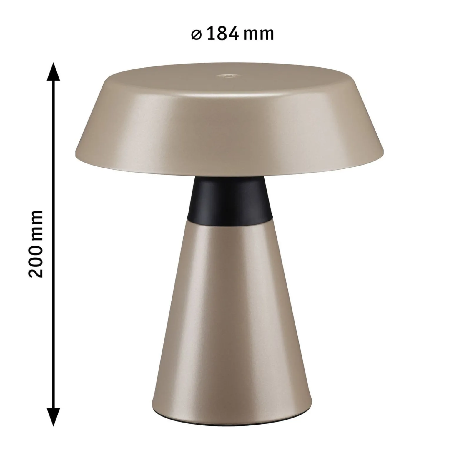 Paulmann LED-akkukäyttöinen pöytälamppu Lirox, beige/musta, 20 cm, IP44