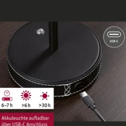 Paulmann LED-akkukäyttöinen pöytälamppu Pellini, musta, alas, CCT
