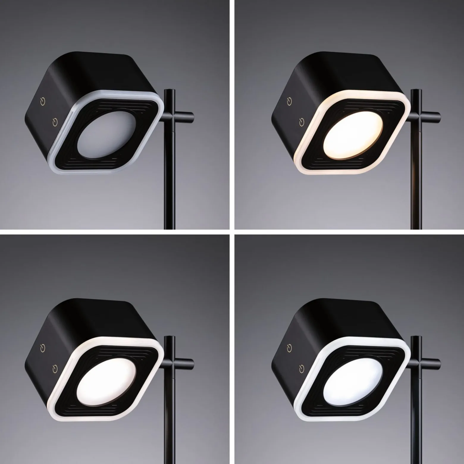 Paulmann LED-akkupöytälamppu Varia, musta, 37 cm himmennettävä CCT